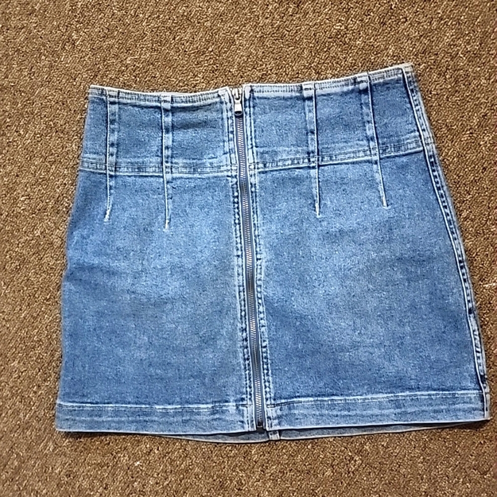 We The Free Zipped Up Jean Skirt